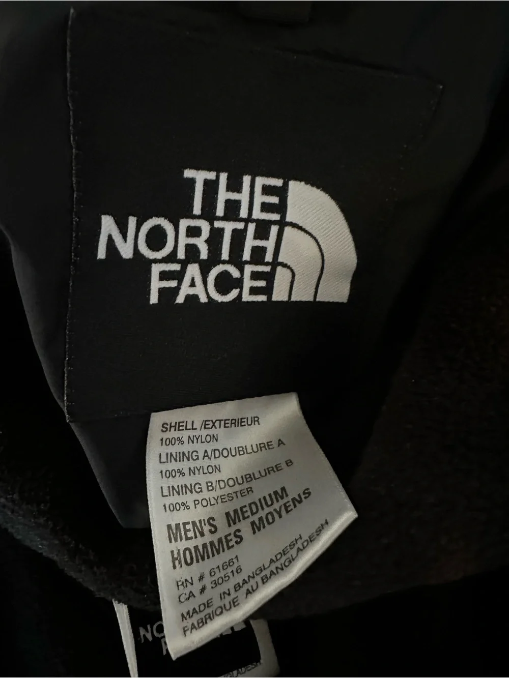 The North Face Beige and Black Hooded Rain Jacket
